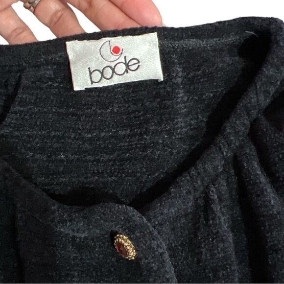 BODE- Vintage Patches Rhinestone Cape Cardigan - Picture 4 of 9